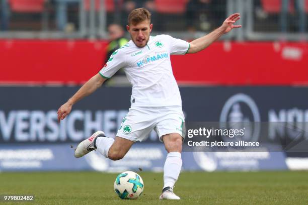 March 2018, Germany, Nuremberg: soccer, 2nd German Bundesliga, 1st FC Nuremberg vs SpVgg Greuther Fuerth, Max-Morlock-Stadion. Greuther Fuerth's...