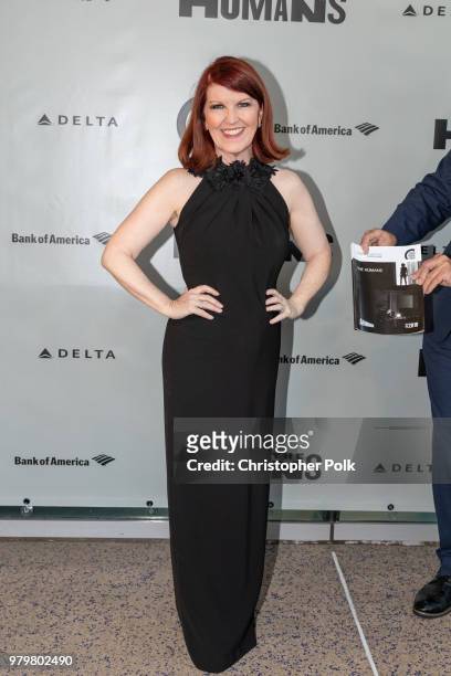 Kate Flannery and husband Chris Haston arrive to the opening night of the "Humans" at the Ahmanson Theatre on June 20, 2018 in Los Angeles,...