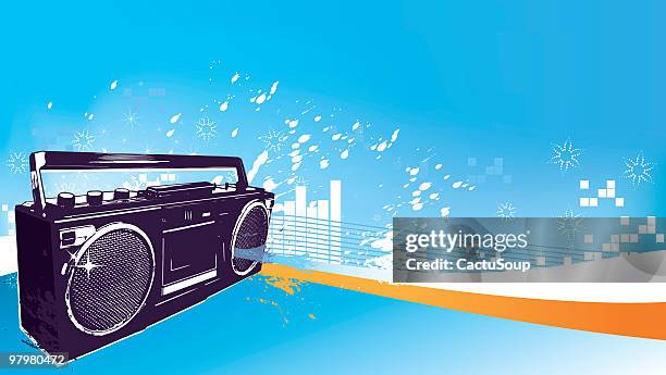 radio cassete background - tape recorder stock illustrations
