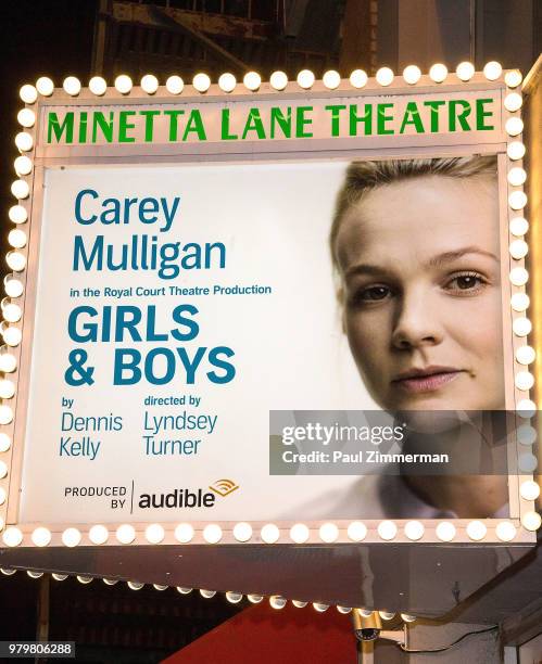 General atmosphere at "Girls & Boys" Opening Night at the Minetta Lane Theatre on June 20, 2018 in New York City.