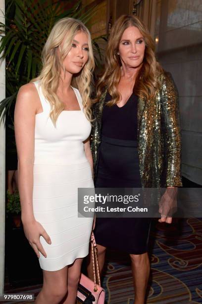 Sophia Hutchins and Caitlyn Jenner attend the 2018 Sally Awards presented by The Salvation Army at the Beverly Wilshire Four Seasons Hotel on June...