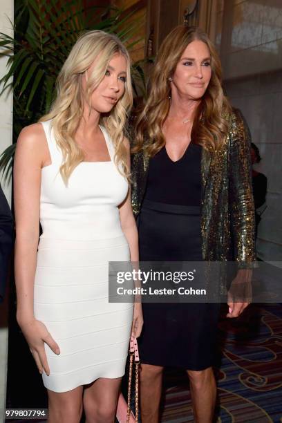 Sophia Hutchins and Caitlyn Jenner attend the 2018 Sally Awards presented by The Salvation Army at the Beverly Wilshire Four Seasons Hotel on June...