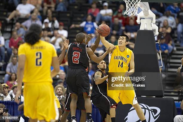 Playoffs: Cal Max Zhang in action vs Louisville. Jacksonville, FL 3/19/2010 CREDIT: Bill Frakes