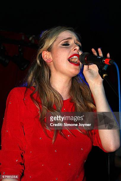Singer Diana Vickers performs live at The Water Rats on March 23, 2010 in London, England.