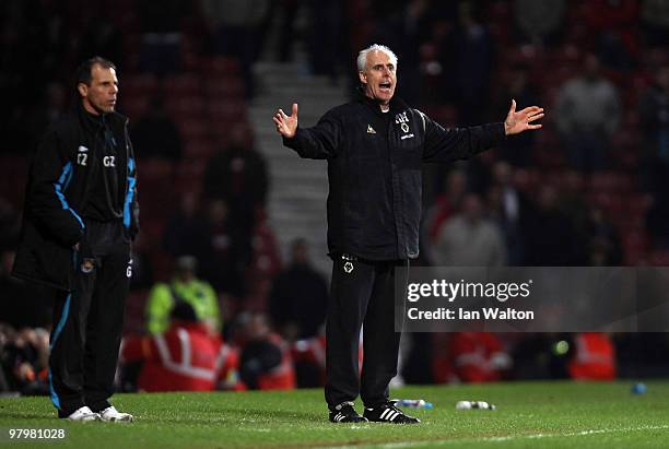 Wolverhampton Wanderers manager Mick McCarthy looks on during the Barclays Premier League match between West Ham United v Wolverhampton Wanderers at...