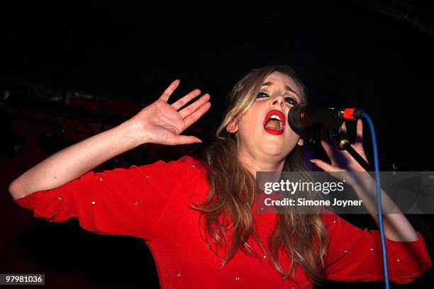 Singer Diana Vickers performs live at The Water Rats on March 23, 2010 in London, England.