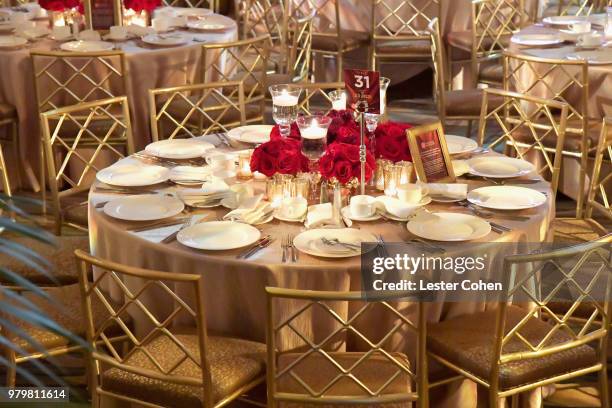 View of atmosphere at the 2018 Sally Awards presented by The Salvation Army at the Beverly Wilshire Four Seasons Hotel on June 20, 2018 in Beverly...