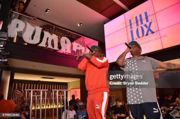 Jadakiss and Styles P of The Lox perform onstage during the PUMA Basketball launch party at 40/40 Club on June 20, 2018 in New York City.
