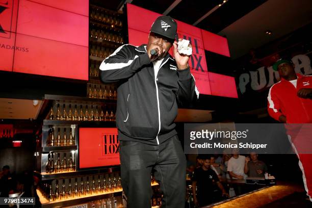 Sheek Louch performs on stage at the PUMA Basketball launch party at 40/40 Club on June 20, 2018 in New York City.