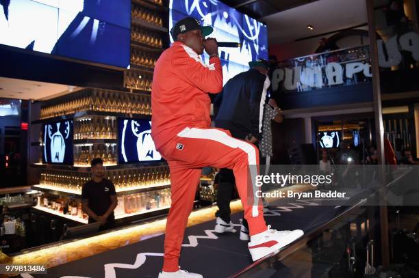 Jadakiss and Sheek Louch of The Lox performs onstage during the PUMA Basketball launch party at 40/40 Club on June 20, 2018 in New York City.