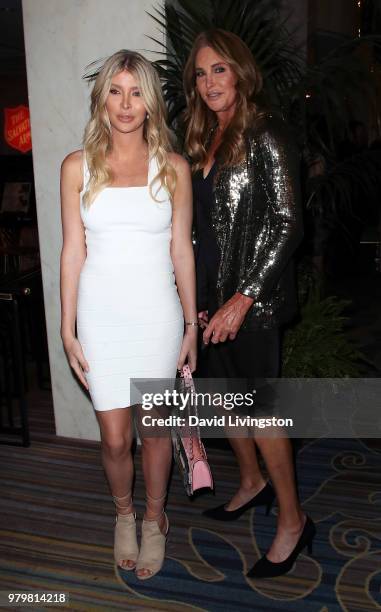 Sophia Hutchins and Caitlyn Jenner attend the 2018 Sally Awards at The Beverly Wilshire Four Seasons Hotel on June 20, 2018 in Beverly Hills,...