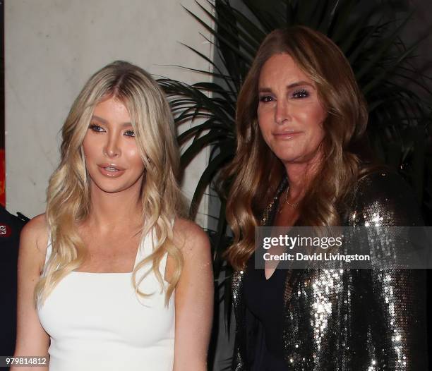Sophia Hutchins and Caitlyn Jenner attend the 2018 Sally Awards at The Beverly Wilshire Four Seasons Hotel on June 20, 2018 in Beverly Hills,...