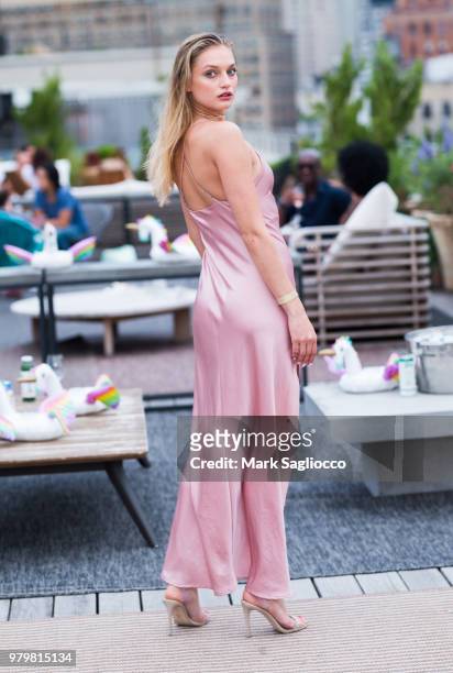 Model Svetlana Zakharova attends the Mery Playa Swimwear Launch on June 20, 2018 in New York City.