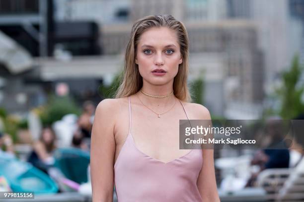 Model Svetlana Zakharova attends the Mery Playa Swimwear Launch on June 20, 2018 in New York City.
