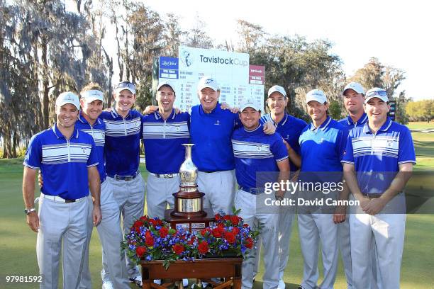 The victorious Lake Nona Team Trevor Immelman of South Africa, Ian Poluter of England, Justin Rose of England, Ross Fisher of England, Ernie Els of...