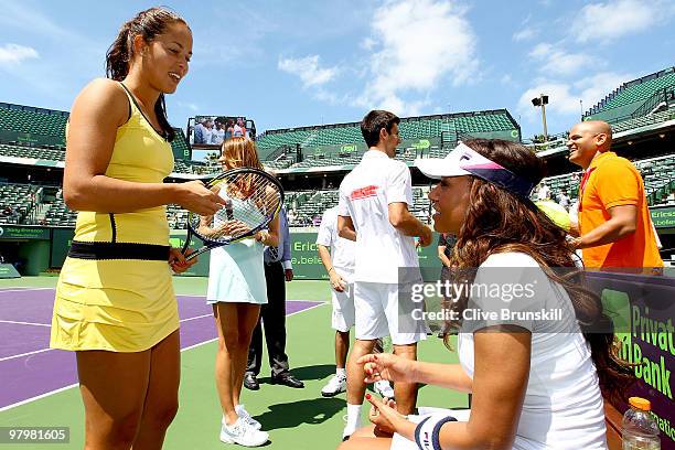 Sony Ericsson player Ana Ivanovic, Singer Jay Sean, Spice Girl Mel B and ATP player Novak Djokovic participate in Glam.Set.Match game to kick off the...