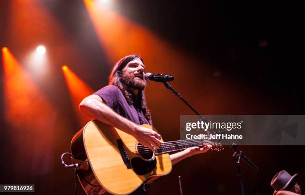 Singer/guitarist Seth Avett of The Avett Brothers performs at PNC Music Pavilion on June 20, 2018 in Charlotte, North Carolina.