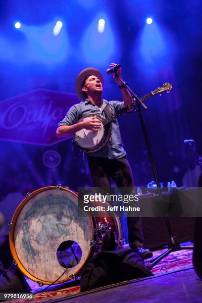 Singer/banjo player Scott Avett of The Avett Brothers performs at PNC Music Pavilion on June 20, 2018 in Charlotte, North Carolina.