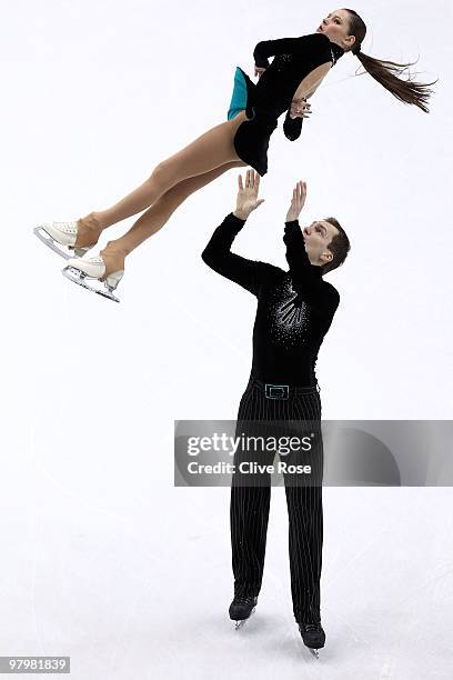 Gabriela Cermanova and Martin Hanulak of Slovakia compete in the Pairs Short Program during the 2010 ISU World Figure Skating Championships on March...