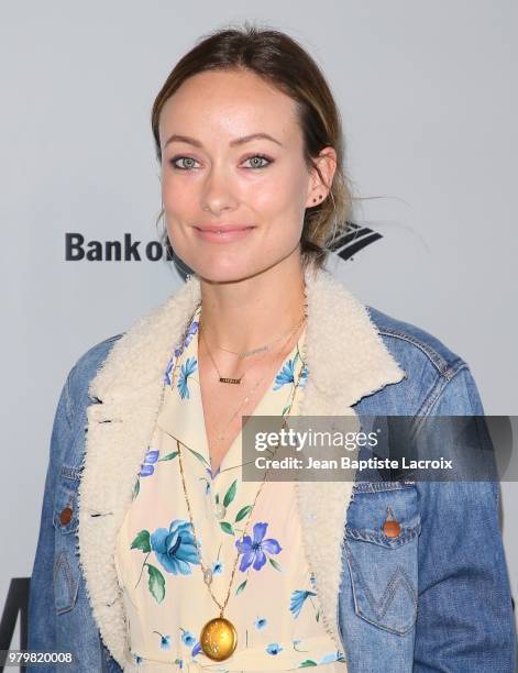 Olivia Wilde attends the opening night of the 'Humans' at the Ahmanson Theatre on June 20, 2018 in Los Angeles, California.