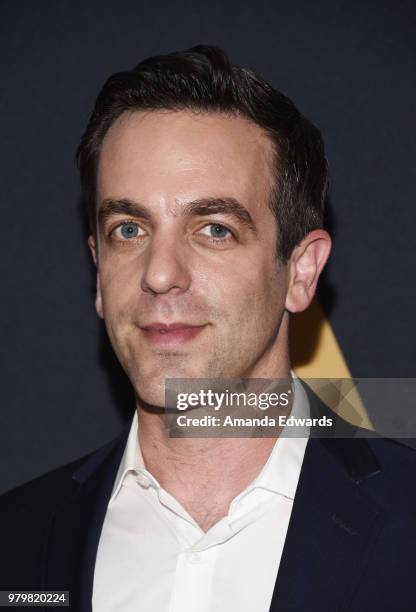 Actor B.J. Novak arrives at The Academy Of Motion Picture Arts And Sciences presentation of "The Sherman Brothers: A Hollywood Songbook" at the...