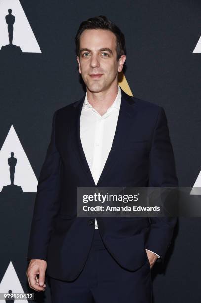 Actor B.J. Novak arrives at The Academy Of Motion Picture Arts And Sciences presentation of "The Sherman Brothers: A Hollywood Songbook" at the...