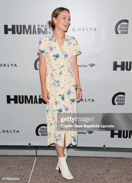 Olivia Wilde attends the opening night of the 'Humans' at the Ahmanson Theatre on June 20, 2018 in Los Angeles, California.