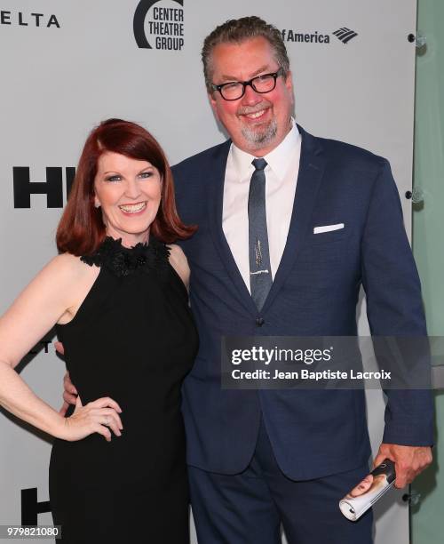 Kate Flannery and Chris Haston attend the opening night of the 'Humans' at the Ahmanson Theatre on June 20, 2018 in Los Angeles, California.