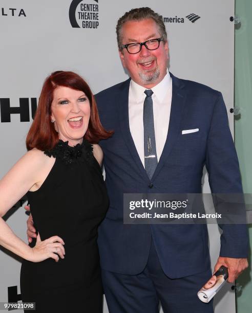 Kate Flannery and Chris Haston attend the opening night of the 'Humans' at the Ahmanson Theatre on June 20, 2018 in Los Angeles, California.
