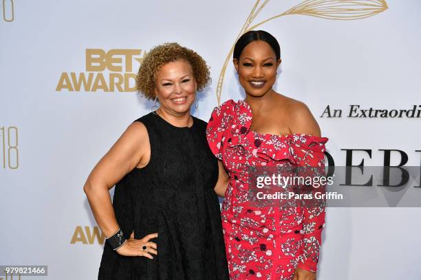 Debra Lee and Garcelle Beauvais attend the Debra Lee Pre-BET Awards Dinner at Vibiana on June 20, 2018 in Los Angeles, California.