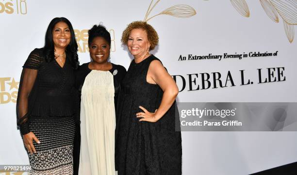 Cookie Johnson, LaTanya Richardson, and Debra Lee attend the Debra Lee Pre-BET Awards Dinner at Vibiana on June 20, 2018 in Los Angeles, California.