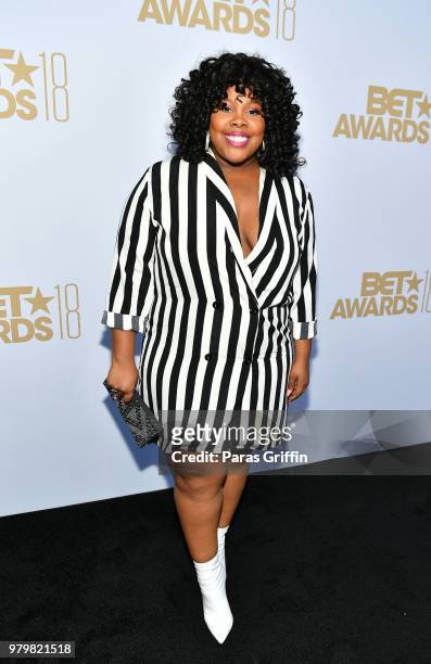 Amber Riley attends the Debra Lee Pre-BET Awards Dinner at Vibiana on June 20, 2018 in Los Angeles, California.