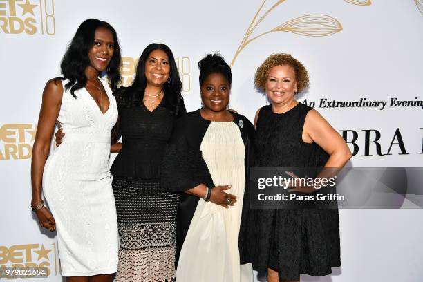 Cookie Johnson, LaTanya Richardson, and Debra Lee attend the Debra Lee Pre-BET Awards Dinner at Vibiana on June 20, 2018 in Los Angeles, California.