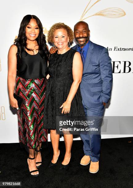 Connie Orlando, Debra Lee, and Stephen Hill attend the Debra Lee Pre-BET Awards Dinner at Vibiana on June 20, 2018 in Los Angeles, California.
