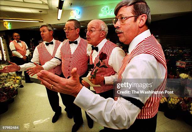 Quartets from the Bull Run Troubadours, a barber shop singing group, fanned out across Prince William County on Valentine's Day bringing singing...