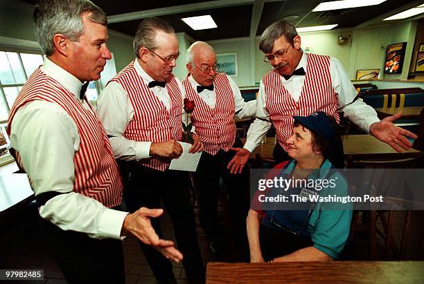 Quartets from the Bull Run Troubadours, a barbe shop singing group, fanned out across Prince William County on Valentine's Day bringing singing...