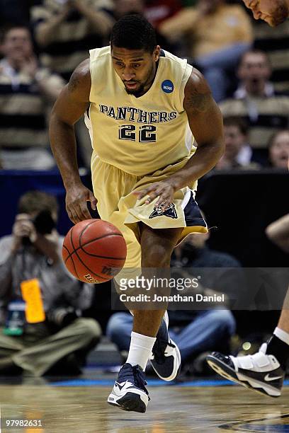 Brad Wanamaker of the Pittsburgh Panthers moves the ball against the Xavier Musketeers during the second round of the 2010 NCAA men's basketball...