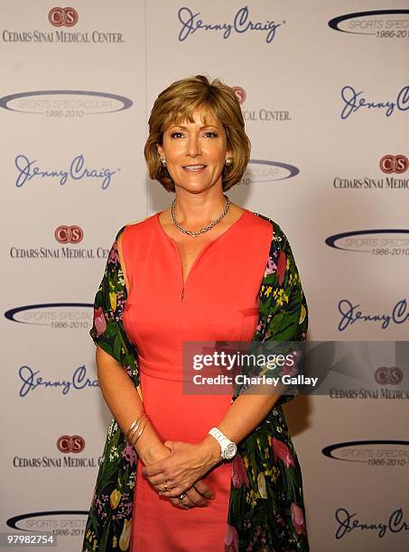 Jenny Craig CEO Patti Larchet attends the Cedars-Sinai Sports Spectacular Women's Luncheon presented by Jenny Craig at Montage Beverly Hills on March...