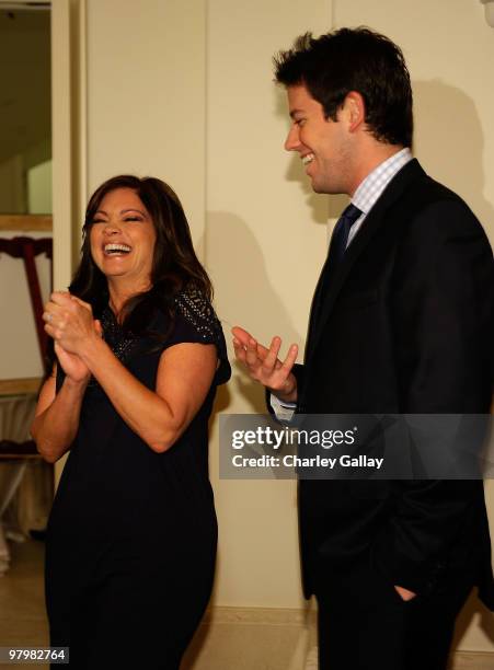 Jenny Craig spokesperson Valerie Bertinelli and TV personality Ben Lyons attend the Cedars-Sinai Sports Spectacular Women's Luncheon presented by...