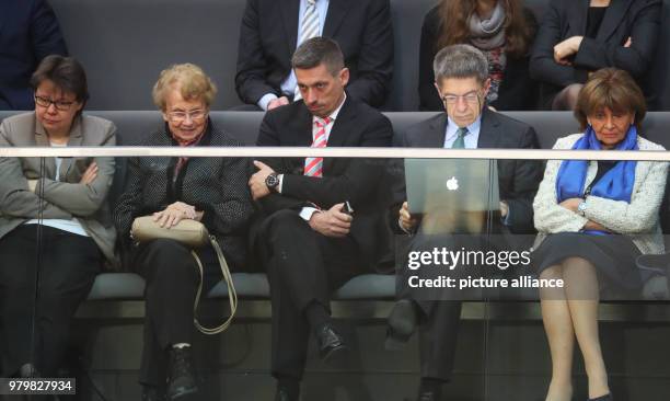 Angela Merkel's office manager Beate Baumann, Herlind Kasner, mother of German Chancellor Angela Merkel, Daniel Sauer, Joachim Sauer, husband of...