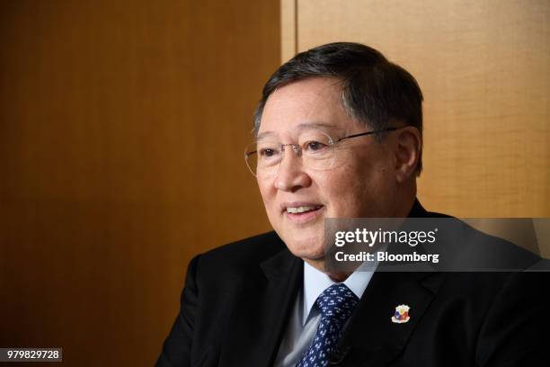 Carlos Dominguez, the Philippines' secretary of finance, speaks prior to a Bloomberg Television interview in Tokyo, Japan, on June 21, 2018....