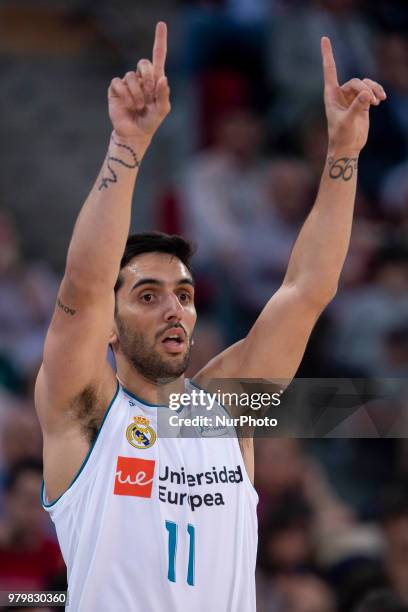 Real Madrid Facundo Campazzo during Liga Endesa Finals match between Kirolbet Baskonia and Real Madrid at Fernando Buesa Arena in Vitoria, Spain....