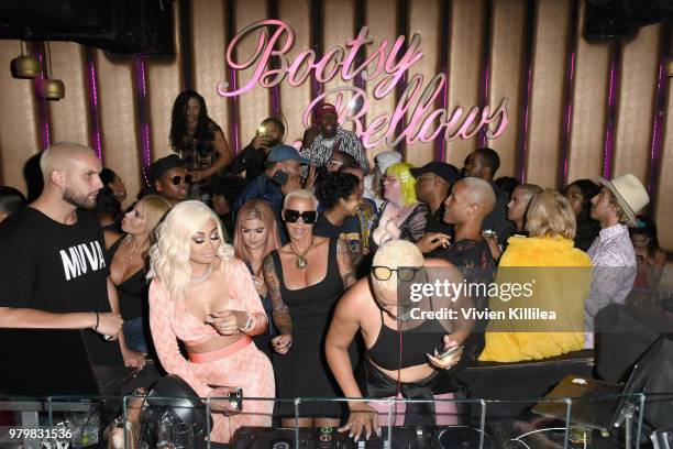 Blac Chyna, Amber Rose and DJ Duffey attend Amber Rose x Simply Be Launch Party at Bootsy Bellows on June 20, 2018 in West Hollywood, California.