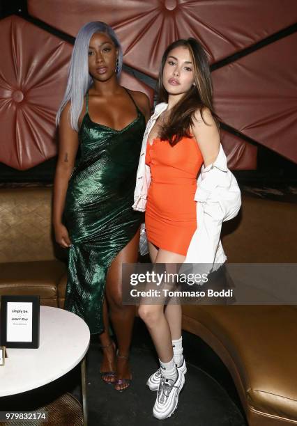 Justine Skye and Madison Beer attend Amber Rose x Simply Be Launch Party at Bootsy Bellows on June 20, 2018 in West Hollywood, California.