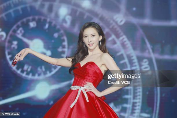 Actress Lin Chi-ling attends a promotional event of skincare brand TST on June 20, 2018 in Nanjing, Jiangsu Province of China.