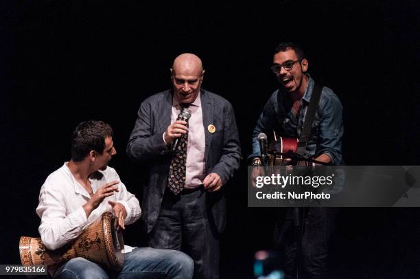 Edoardo Vianello who performs with musicians during The Deputy Mayor in charge of Cultural Growth, Luca Bergamo and the President of the Cultural...