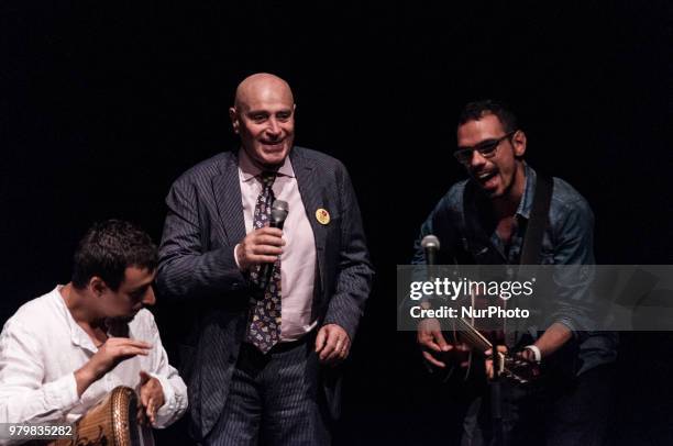 Edoardo Vianello who performs with musicians during The Deputy Mayor in charge of Cultural Growth, Luca Bergamo and the President of the Cultural...