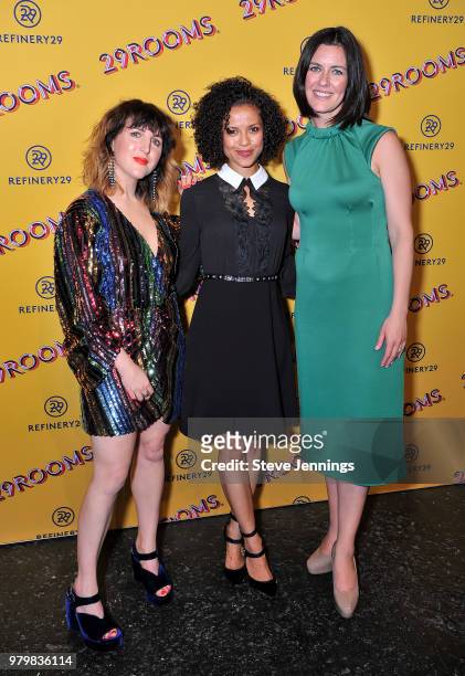 Refinery29 Co-Founder Piera Gelardi, Actress Gugu Mbatha-Raw and Refinery29 Chief Operating Officer Sarah Personette attend "Refinery29's 29Rooms:...