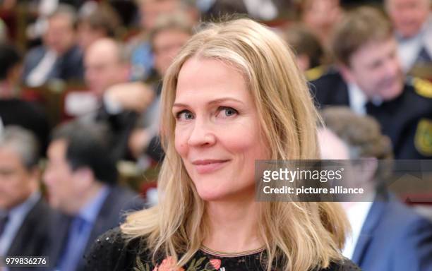 March 2018, Germany, Leipzig: The Norwegian author and journalist Åsne Seierstad at the grand opening of the Book Fair at the Gewandhaus concert...