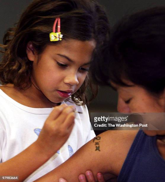 Women and girls gathered at Chinn Regional Library in Woodbridge, VA to learn the art of Mhindi body painting. Mhindi is the ancient practice of...